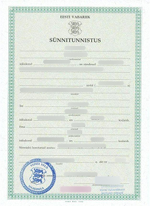 Birth certificate 