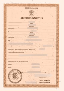Marriage certificate 