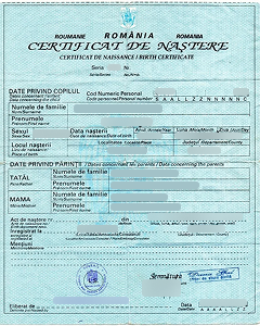 Birth certificate