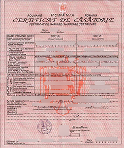 Marriage certificate
